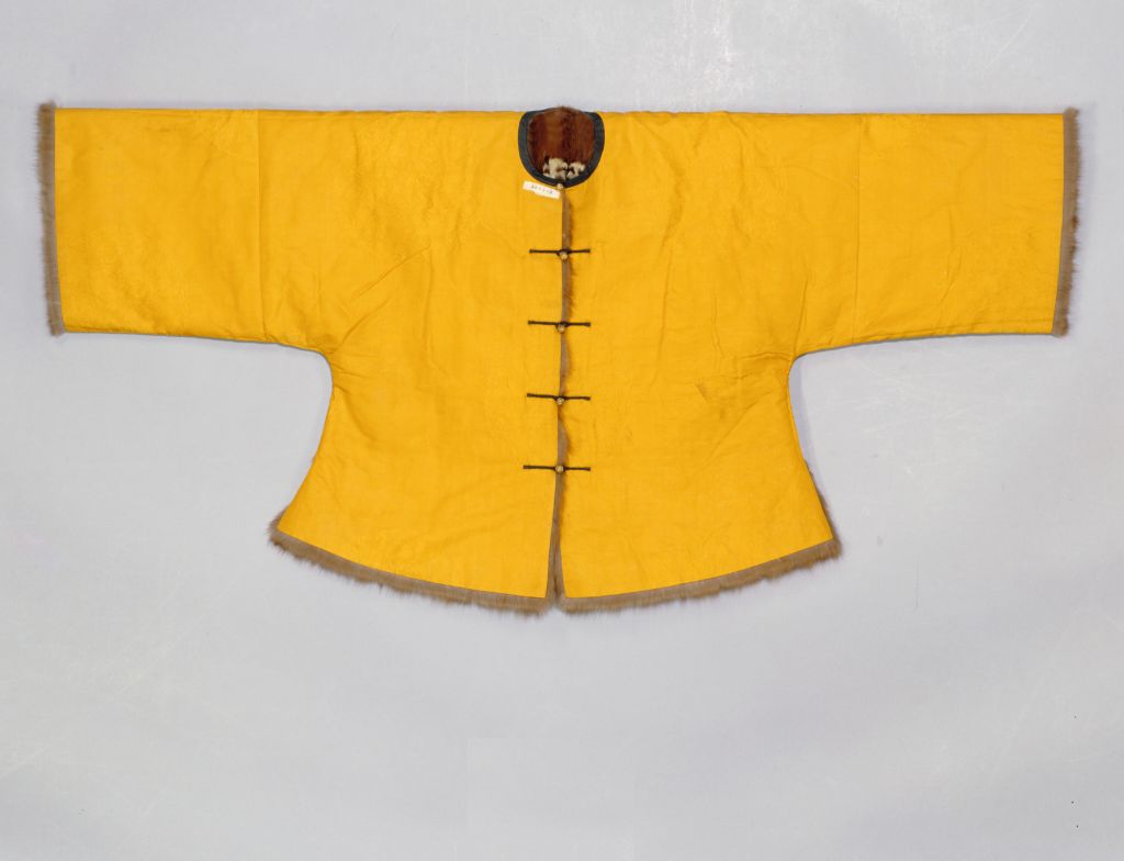 图片[2]-Bright yellow and dark dragon’s double happiness leather jacket-China Archive